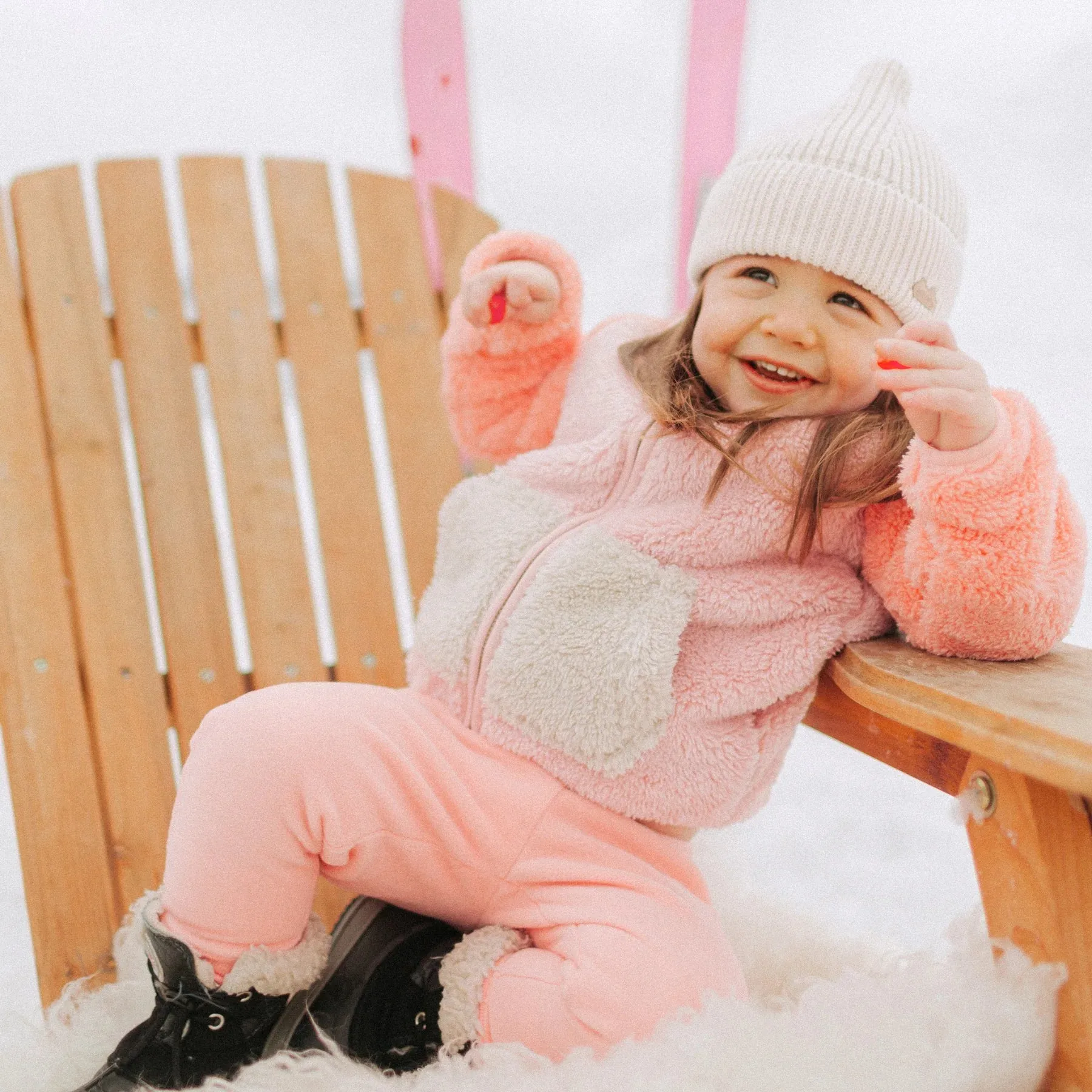 The Kendel Colour-Block Fleece Hoodie - Pink - BABY