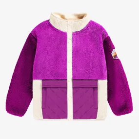 The Sherpa High Neck Jacket - Purple   Pink - KIDS