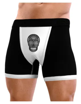 TooLoud Version 9 Black and White Day of the Dead Calavera Mens Boxer Brief Underwear