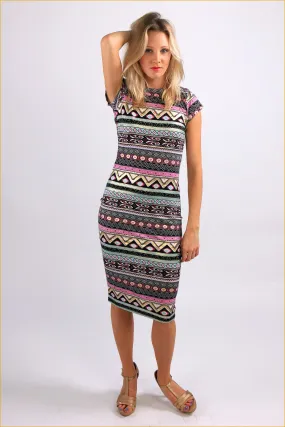 Trendy Navaho  Midi Dress