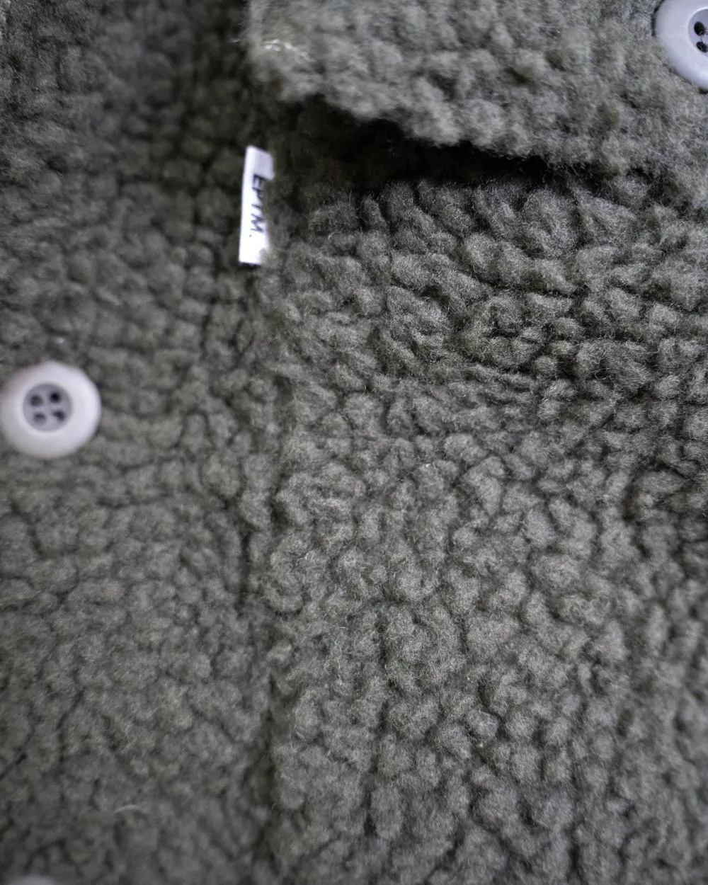 VINTAGE MILITARY SHERPA JACKET - OLIVE