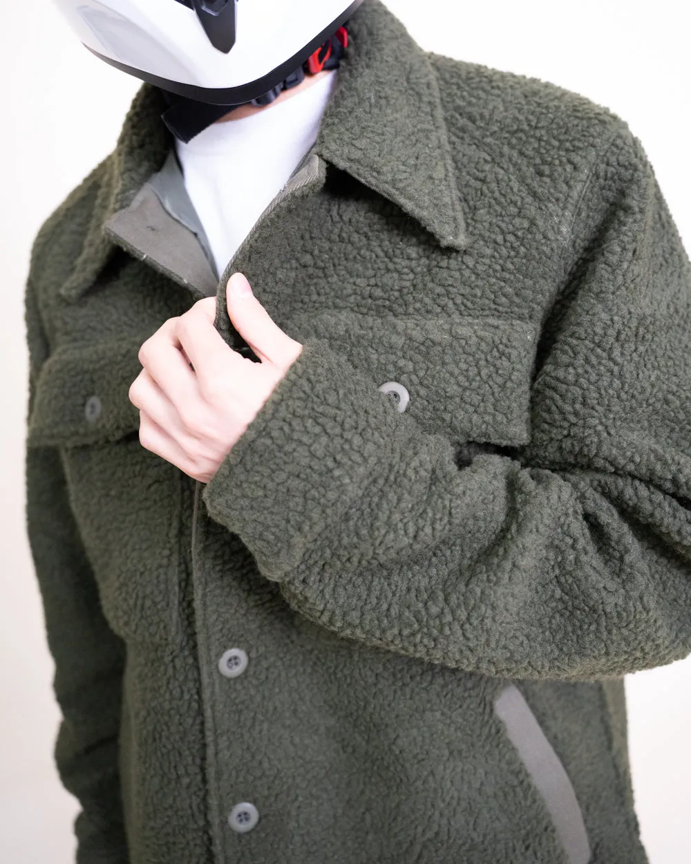 VINTAGE MILITARY SHERPA JACKET - OLIVE