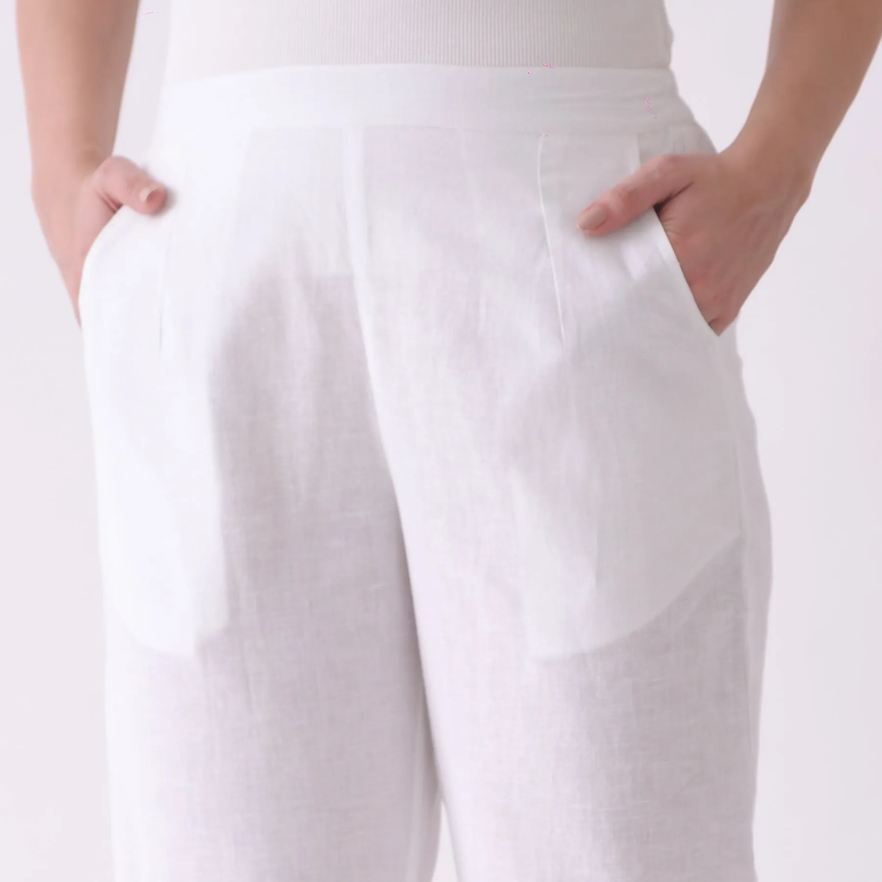 White Cotton AMPM Pants