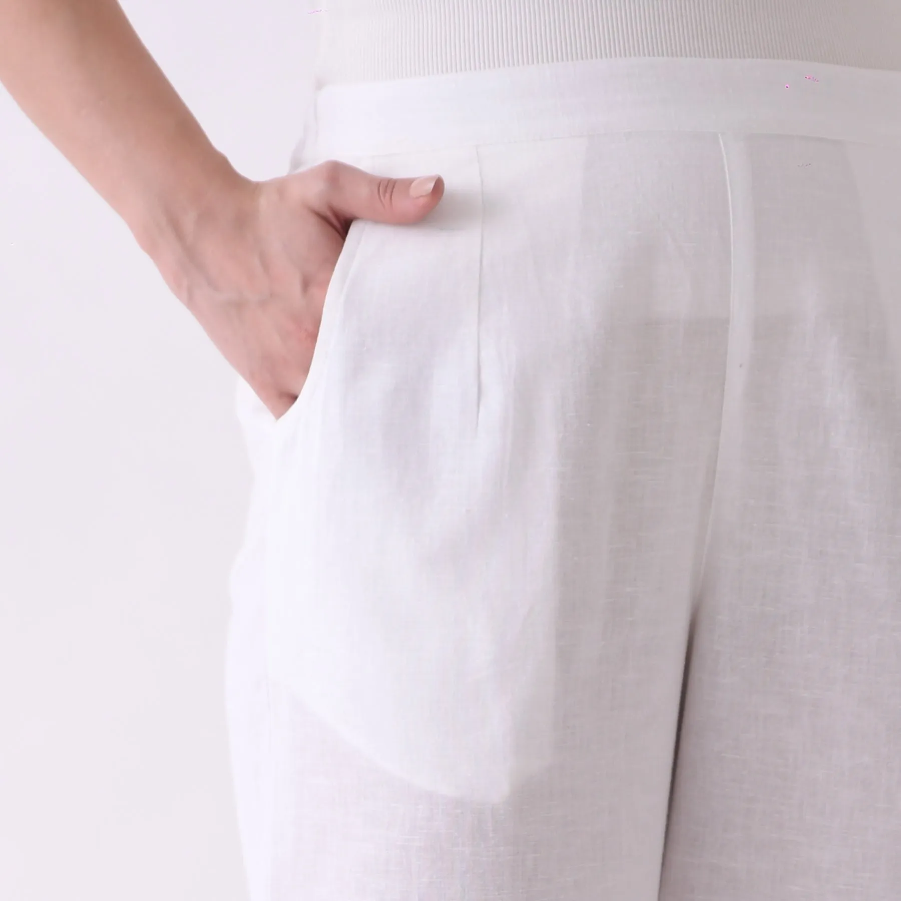 White Cotton AMPM Pants