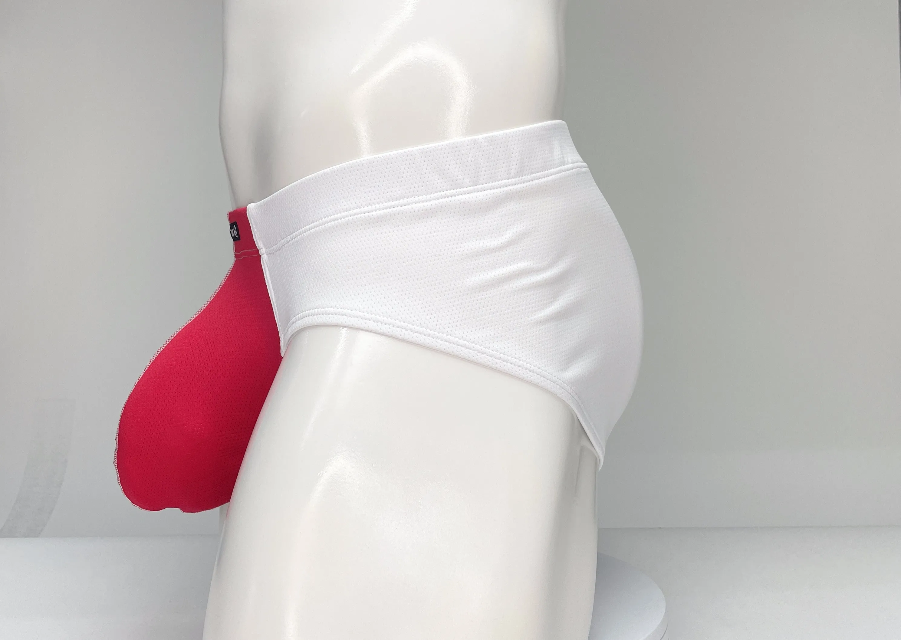 WildmanT Mesh Brief White and Red