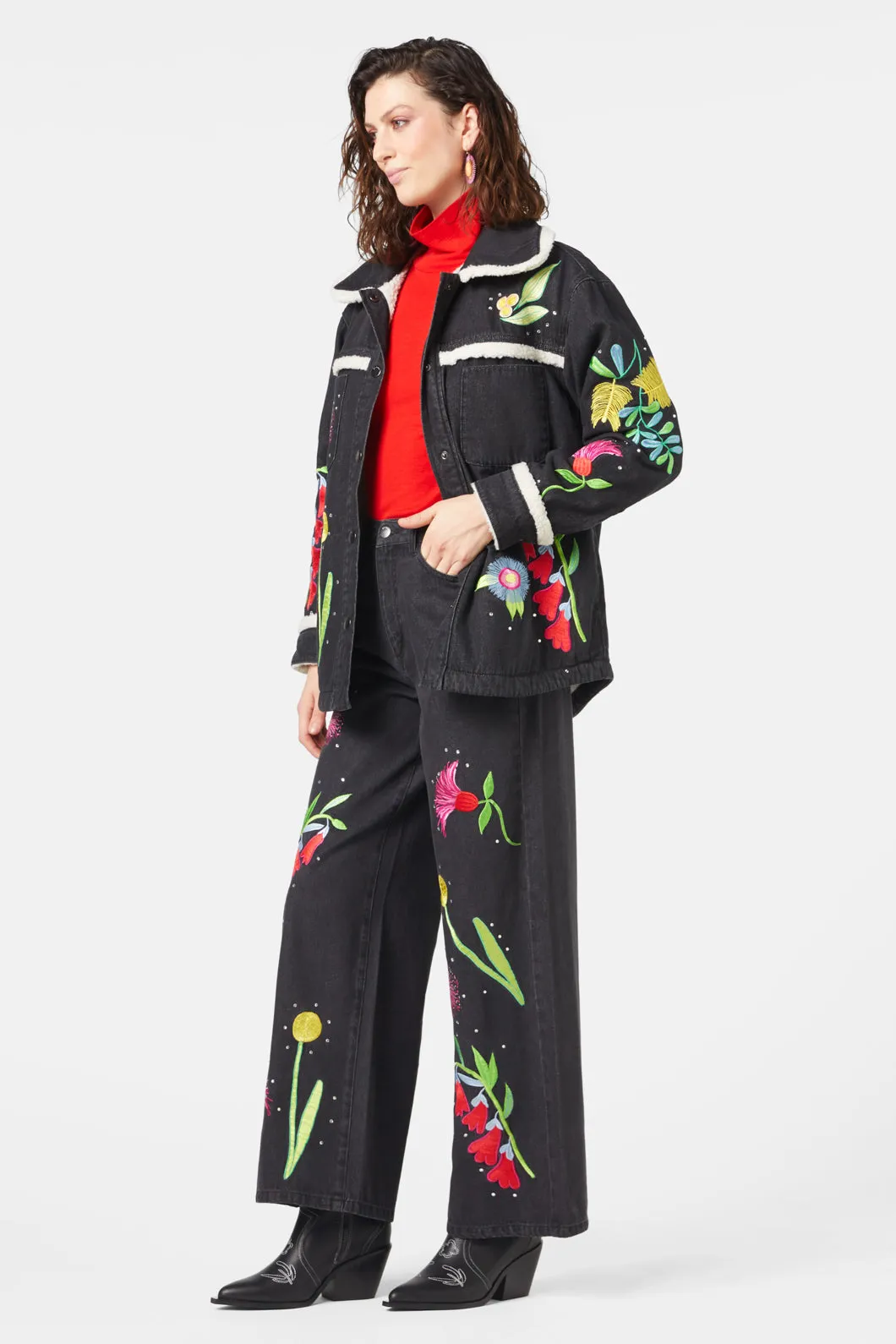 Winter Waratah Embroidered Jacket