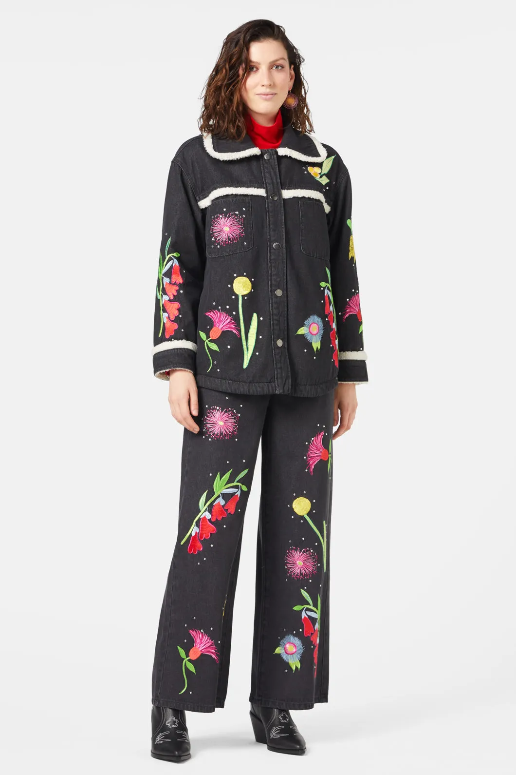 Winter Waratah Embroidered Jacket