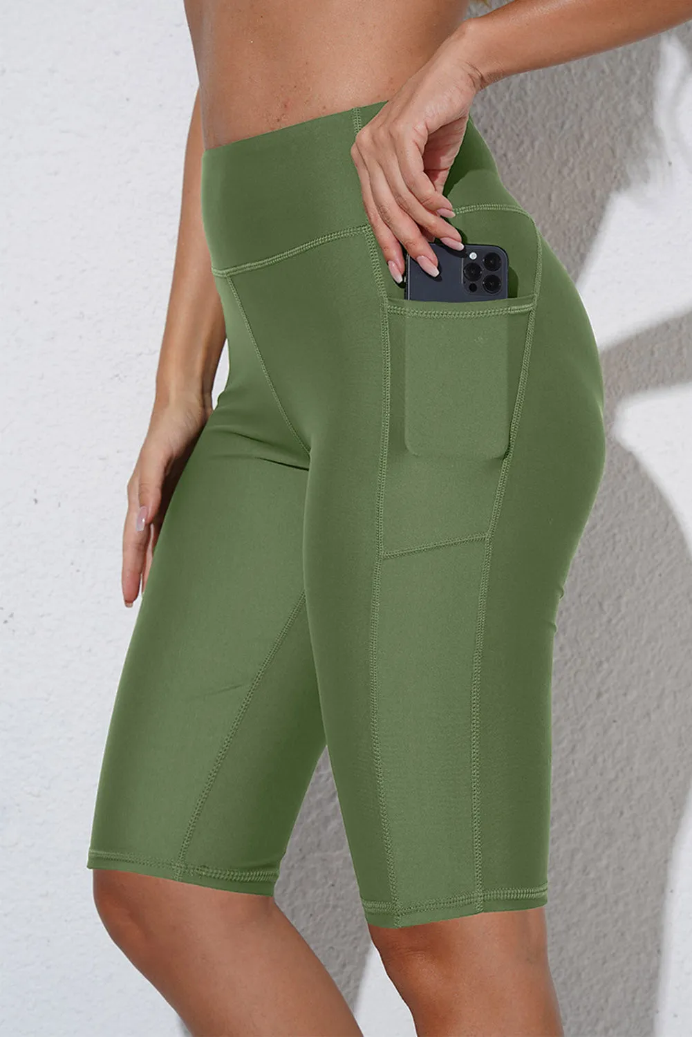 Women's Board Shorts Swim Capris Pants High Waist Swimwear Shorts with Pockets