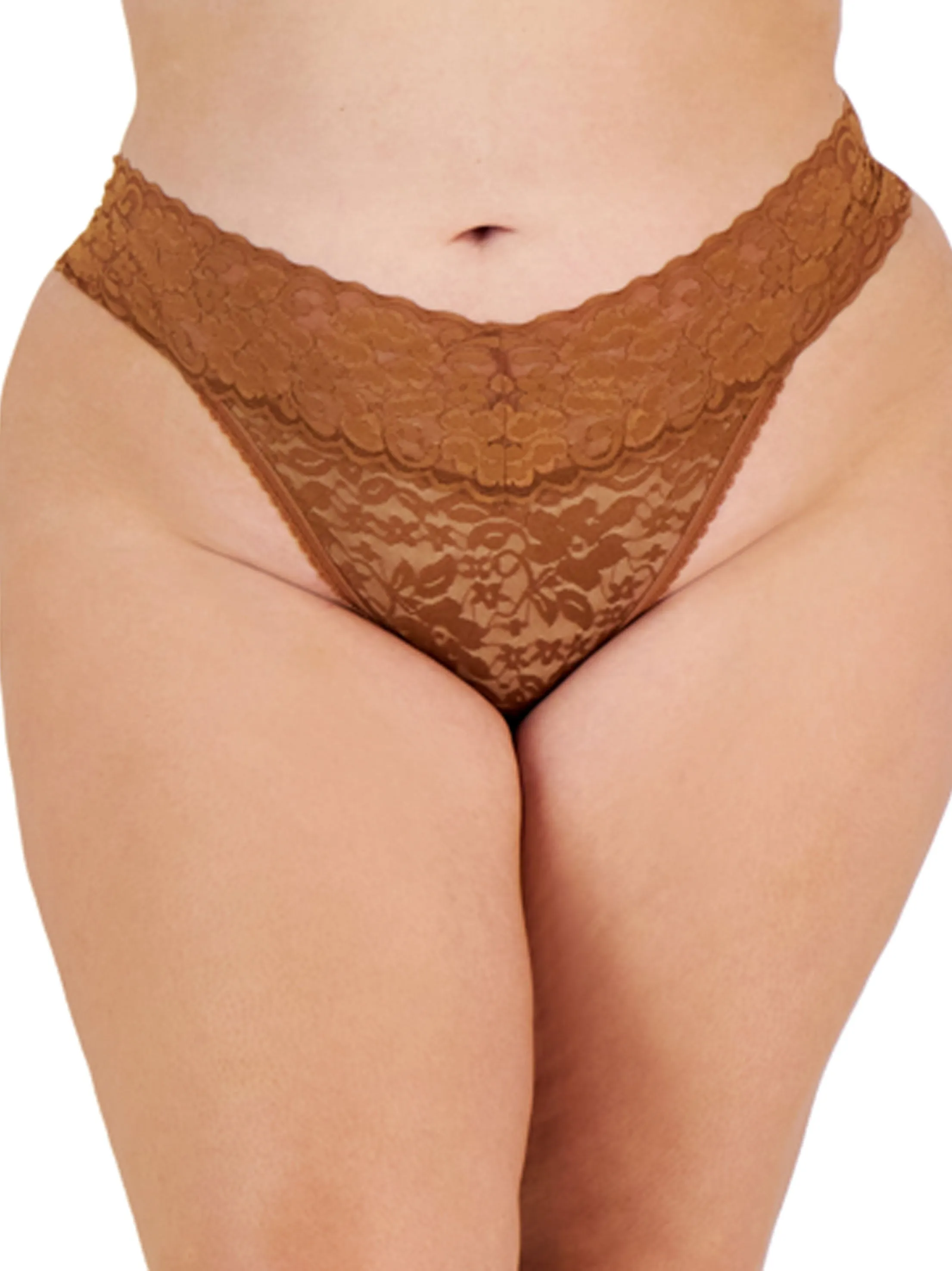 Women's Lace Thongs,Brown