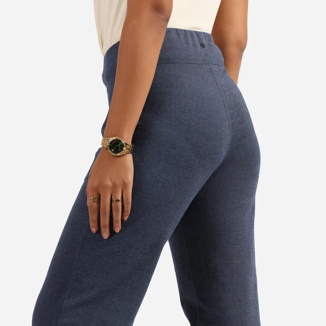 Work-To-Wine Twill Wide Leg Flare Pants