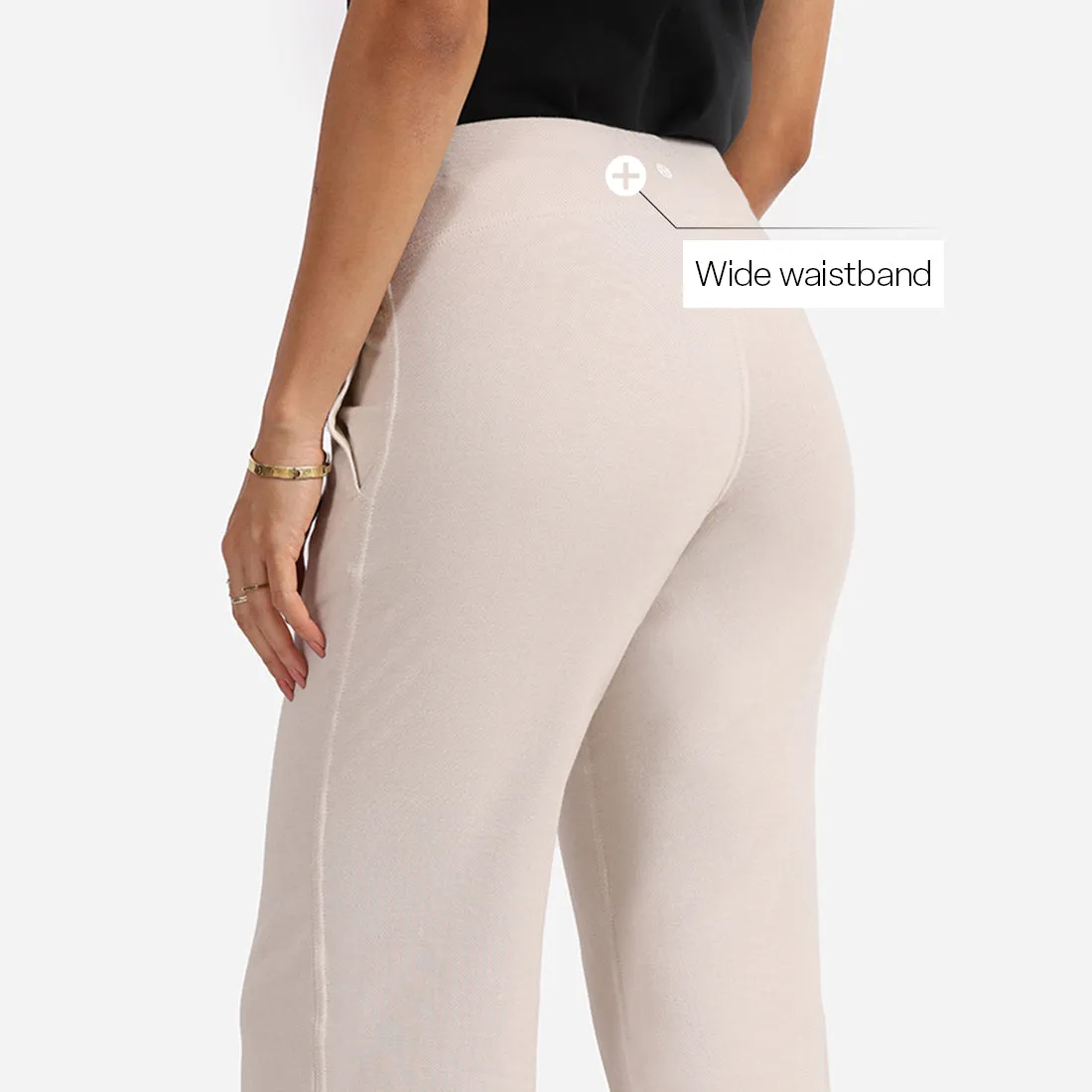 Work-To-Wine Twill Wide Leg Flare Pants