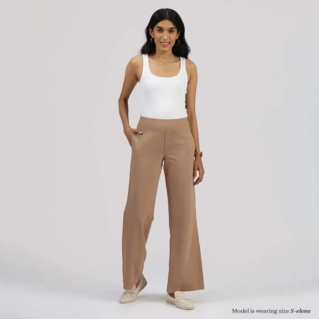 Work-To-Wine Twill Wide Leg Flare Pants