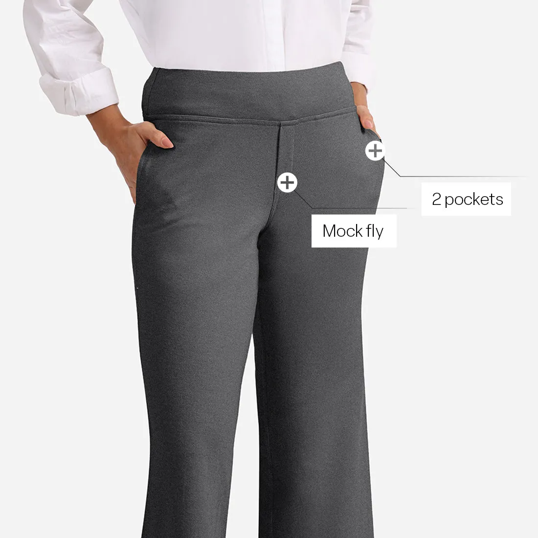 Work-To-Wine Twill Wide Leg Flare Pants