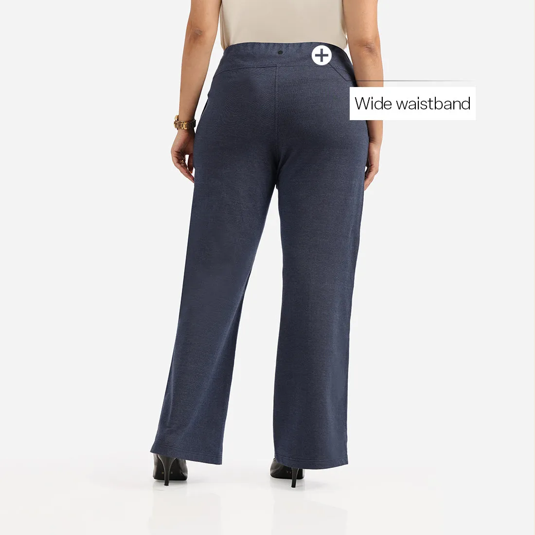 Work-To-Wine Twill Wide Leg Flare Pants