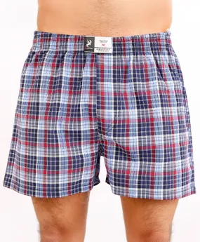 Woven men's boxers, check-dark red